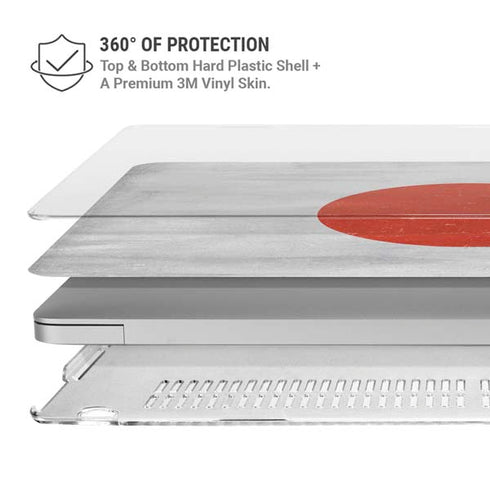 Japanese Flag Distressed MacBook Pro 15in (2016-19) Case plus Skin